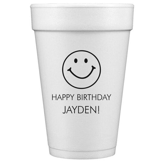 Smiley Face Styrofoam Cups